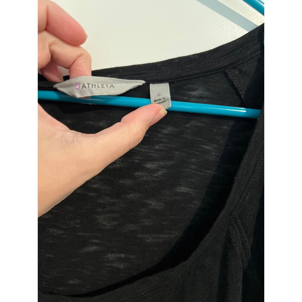Athleta Long Sleeve Crew Neck Tee – Women’s Size Large – Black/Gray - Picture 2 of 5